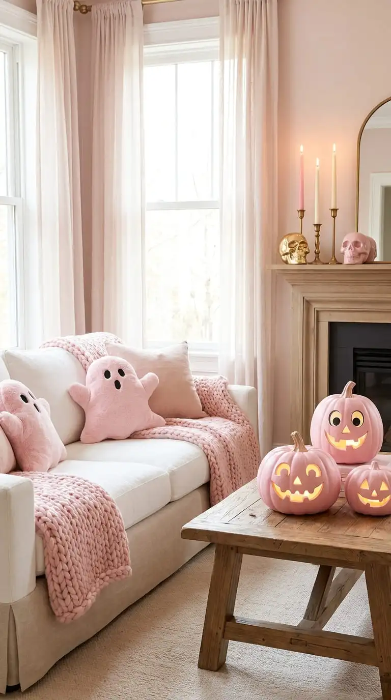 Cute Pink Halloween Decor Ideas